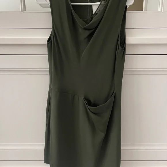 olive green shift dress Threadbare Women's Khaki Green Linen Blend Sleeveless V-Neck Crossback Shift  Dress main image 1